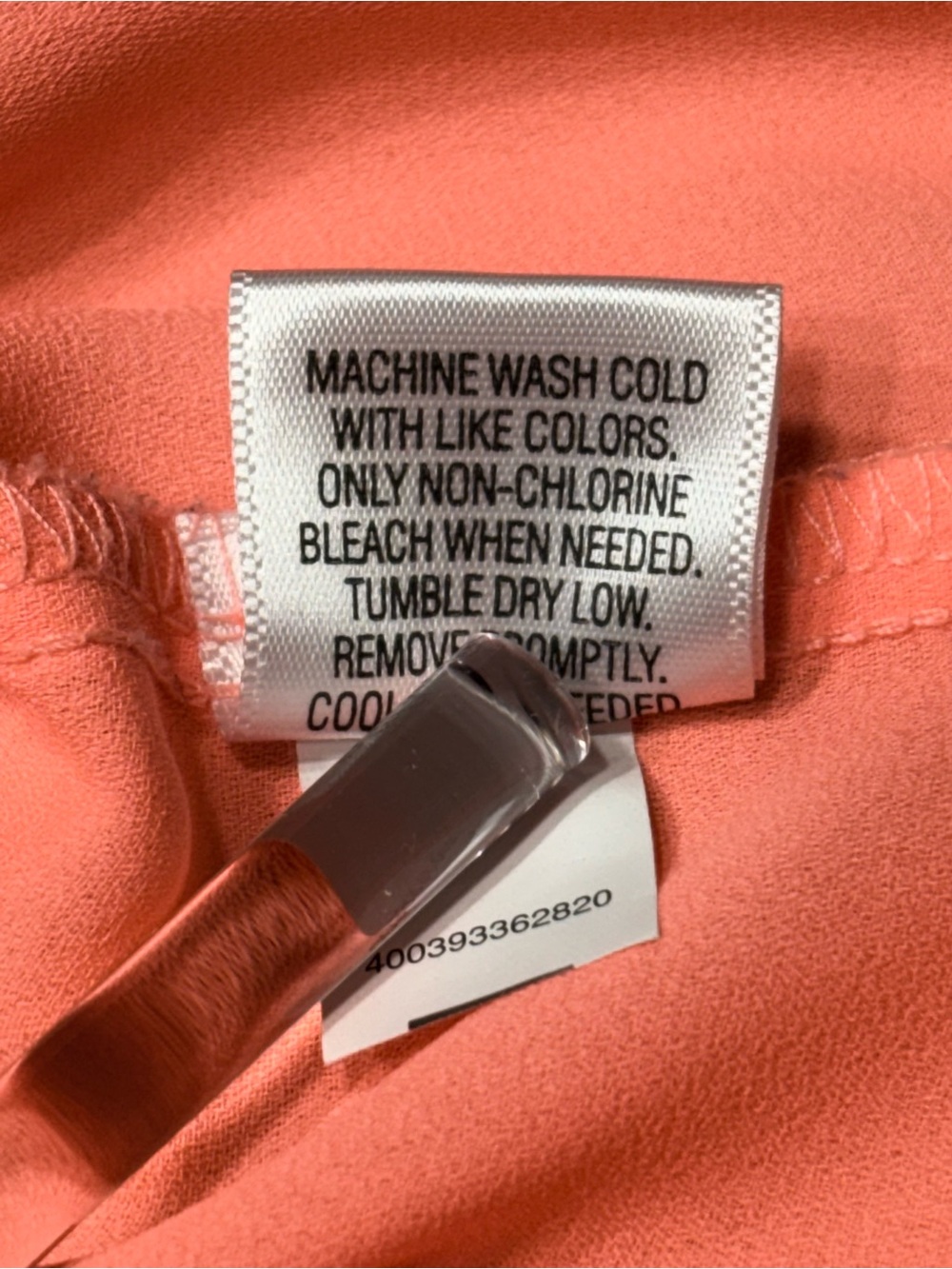 Apt. 9 Neon Peach Button-Up Blouse with Roll-tab Sleeves - Picture 11 of 13